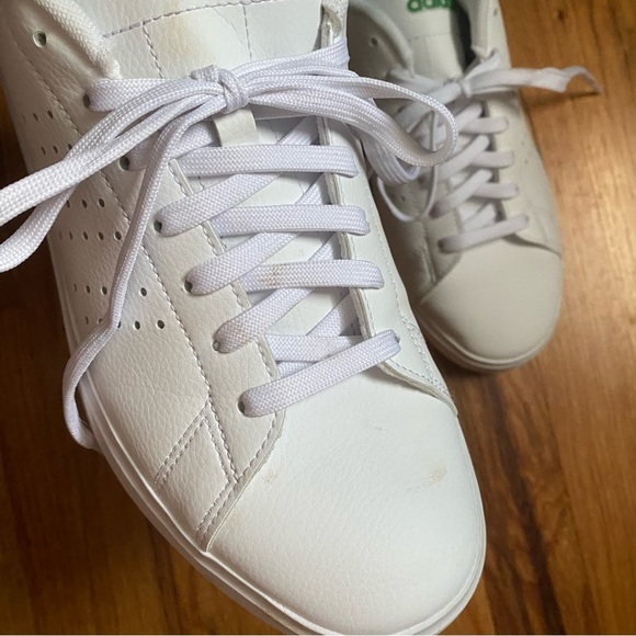 White Green Adidas Advantage 2.0 Classic Sneaker 9 Cloudfoam Comfort Preppy - Picture 6 of 13